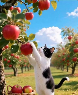 养花猫苹果