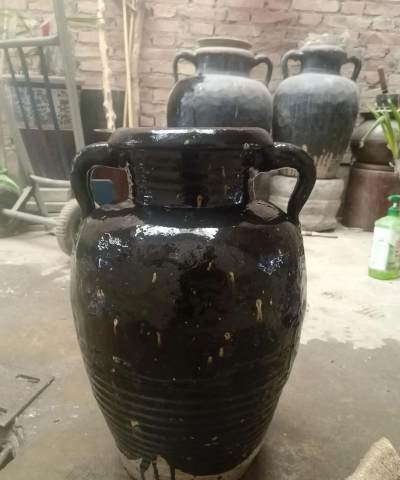 特大黑陶罐养花