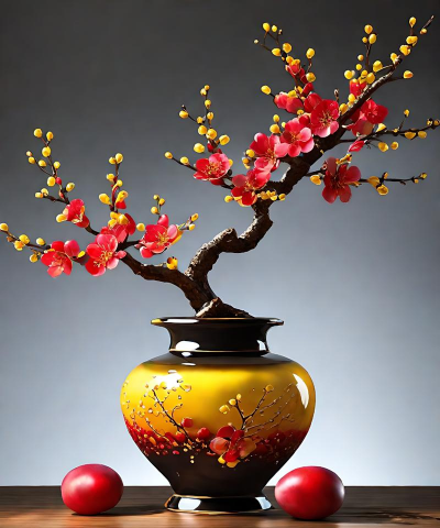 红梅家养花瓶