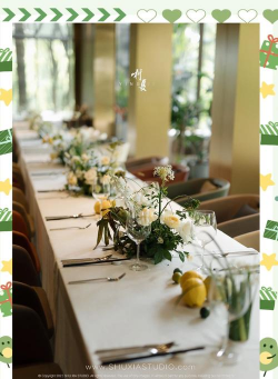 长条餐桌水养花