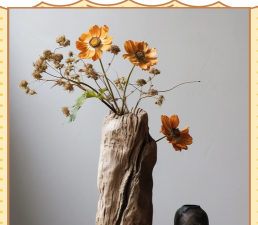 胡杨木摆件养花