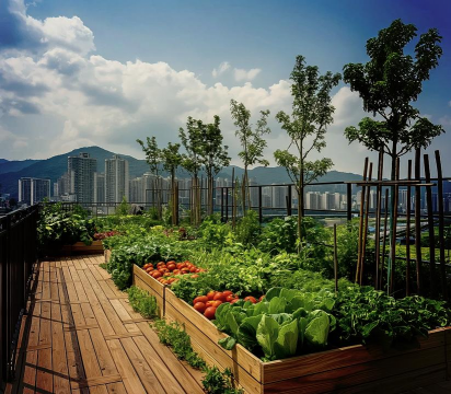 顶楼养花种蔬菜布置