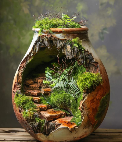 容器绿化设计作品，提升空间美感，打造生态角落