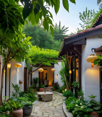 门口绿化设计农村，提升居住环境，打造美丽庭院