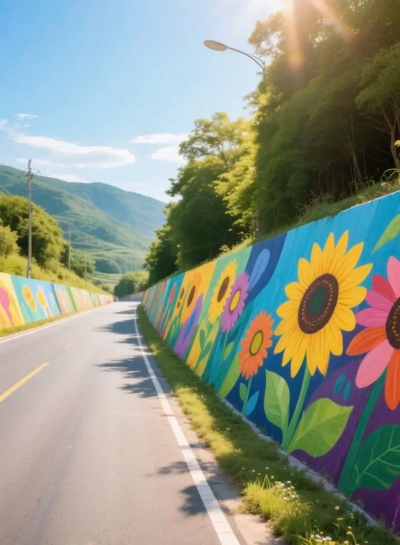 边坡绿化彩绘设计,美化环境,提升景观效果 边坡绿化彩绘设计,美化环境,提升景观效果