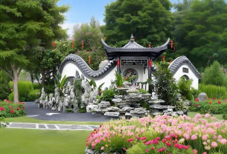 深圳国际园林花卉博览园，园内景致优美，适合全家出游