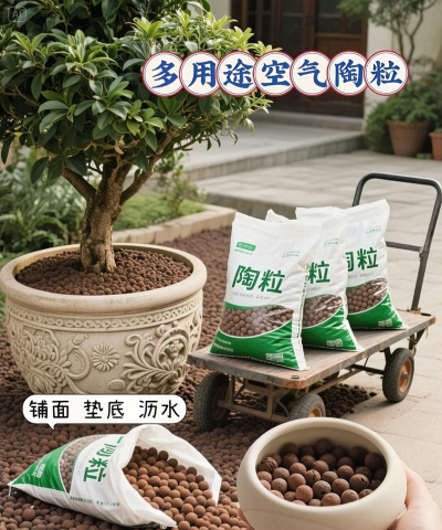 养花用的陶粒，提升土壤透气性，防止植物烂根