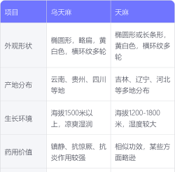 乌天麻和天麻的区别