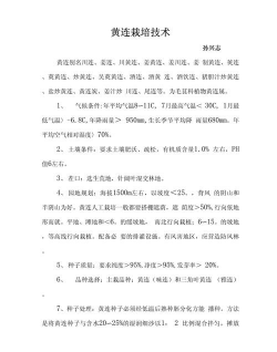 黄连怎么种植技术