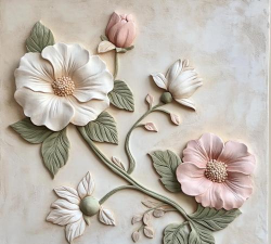 浮雕花卉,装饰艺术,提升家居美感 浮雕花卉,装饰艺术,提升家居美感
