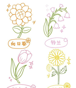 简单花卉图案,轻松上手绘制,美化生活空间 简单花卉图案,轻松上手绘制,美化生活空间