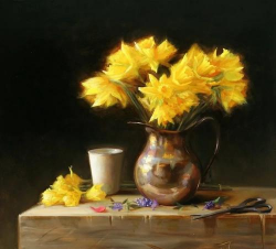 静物花卉油画,提升审美情趣,美化家居环境 静物花卉油画,提升审美情趣,美化家居环境