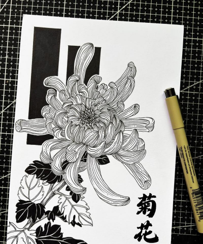 线描装饰画花卉,简单易上手,美化家居空间 线描装饰画花卉,简单易上手,美化家居空间