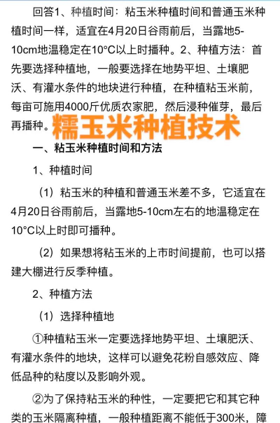 早玉米什么时候种 早玉米什么时候种
