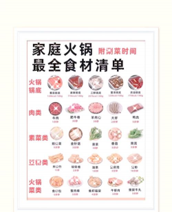 家庭自制火锅配菜清单 家庭自制火锅配菜清单