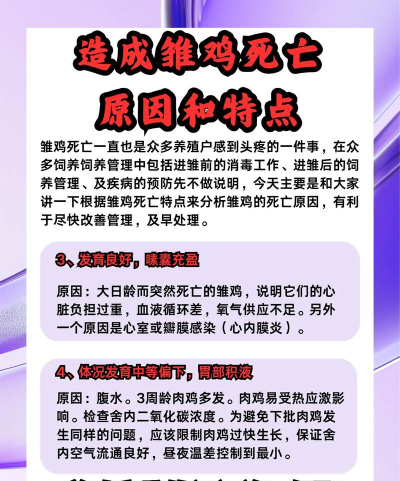 引起雏鸡死亡的原因有哪些? 引起雏鸡死亡的原因有哪些?